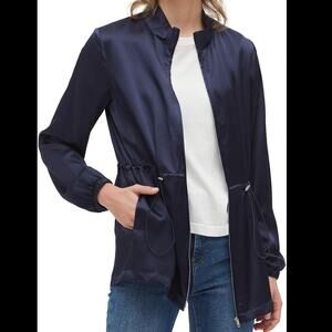 Lily Silk Lightweight Drawstring Jacket S Luxury Minimalist Utility Sporty Chic